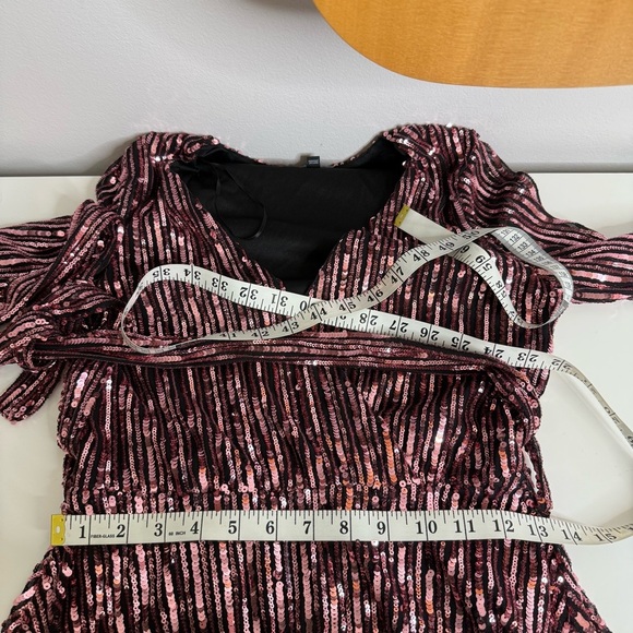 Bardot Stripe Sequin Bellissa Long Sleeve Dress - Small - Picture 14 of 14